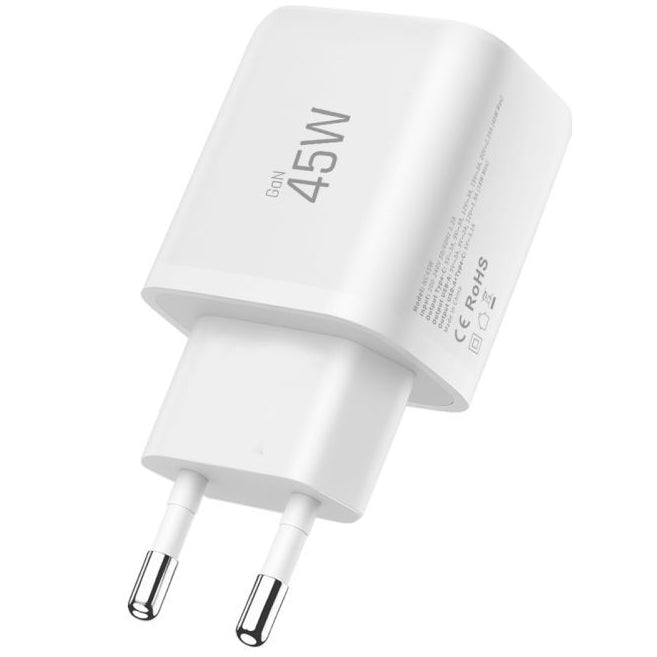 Nettlader med USB-C-kabel Tech-Protect NCA45W, 45W, 3A, 1 x USB-A - 1 x USB-C, Hvit