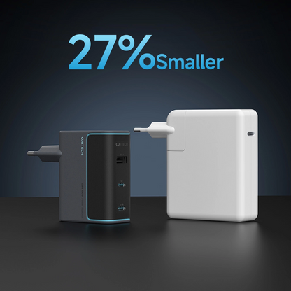 Nettlader med USB-C-kabel Cuktech, 100W, 5A, 1 x USB-A - 2 x USB-C, Grå CUKAD1003EUG