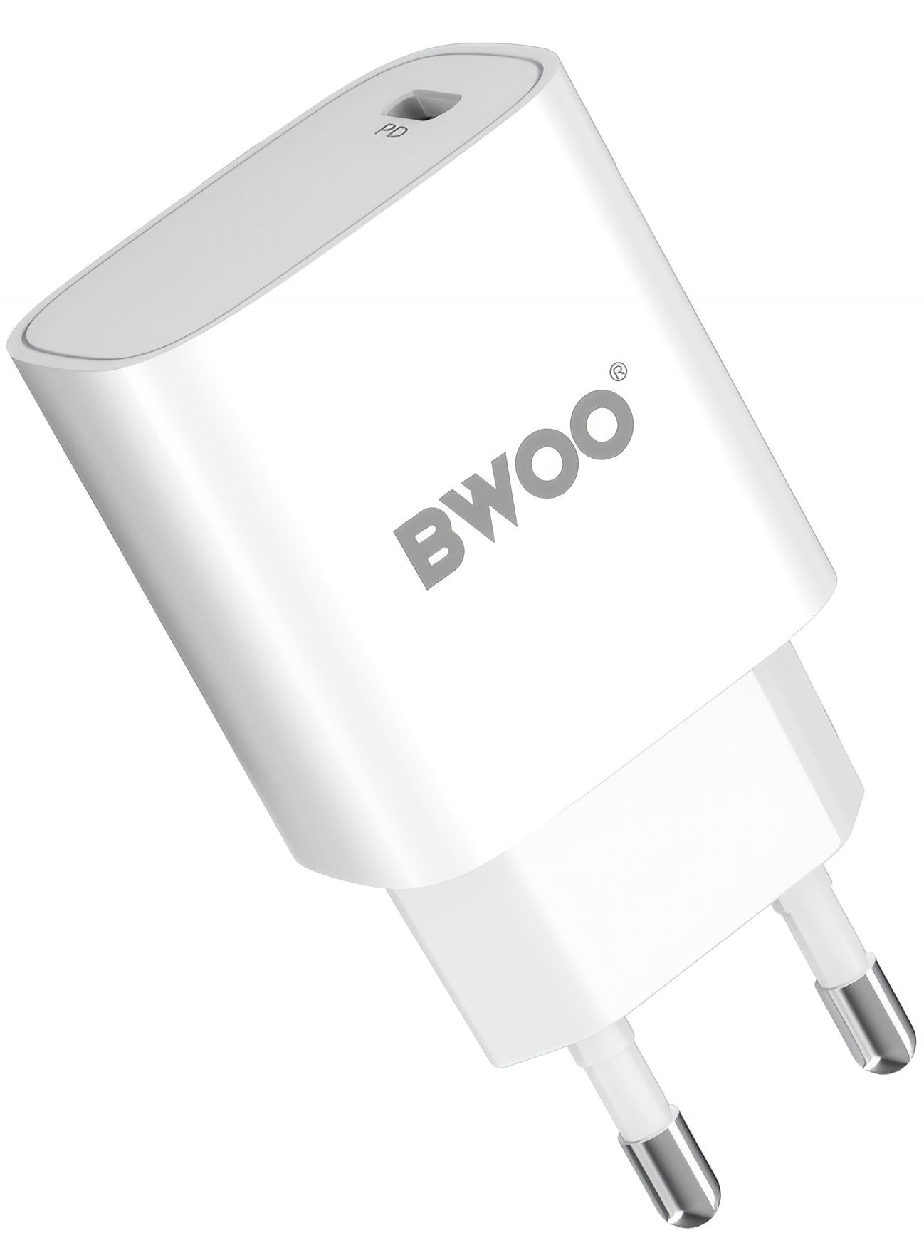 Nettlader med Lightning-kabel BWOO CDA159, 20W, 3A, 1 x USB-C, Hvit