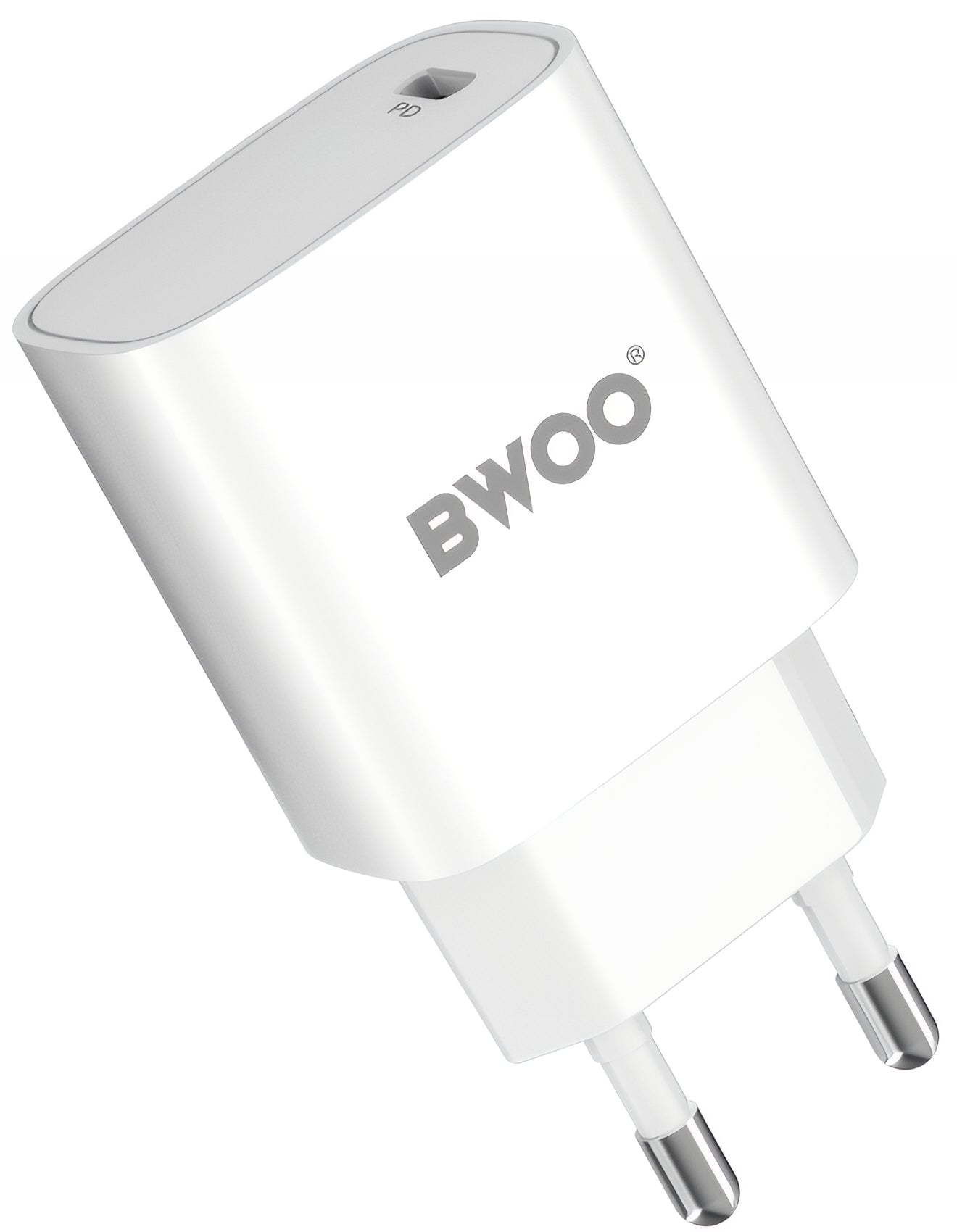 Nettlader med USB-C-kabel BWOO CDA159, 20W, 3A, 1 x USB-C, Hvit