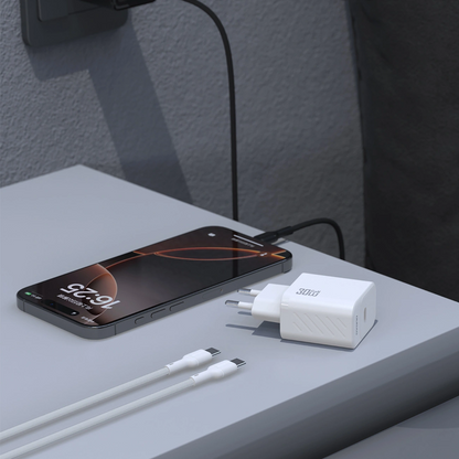 Nettlader med USB-C-kabel Dudao A27PCEU, 30W, 3A, 1 x USB-C, svart