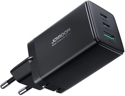 Nettlader med USB-C-kabel Joyroom TCG01, 65W, 3.25A, 1 x USB-A - 2 x USB-C, Svart