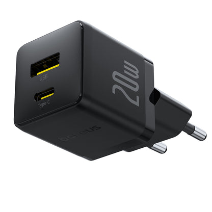 Nettlader med USB-C-kabel Baseus Palm, 20W, 3A, 1 x USB-A - 1 x USB-C, Svart P10111608113-01