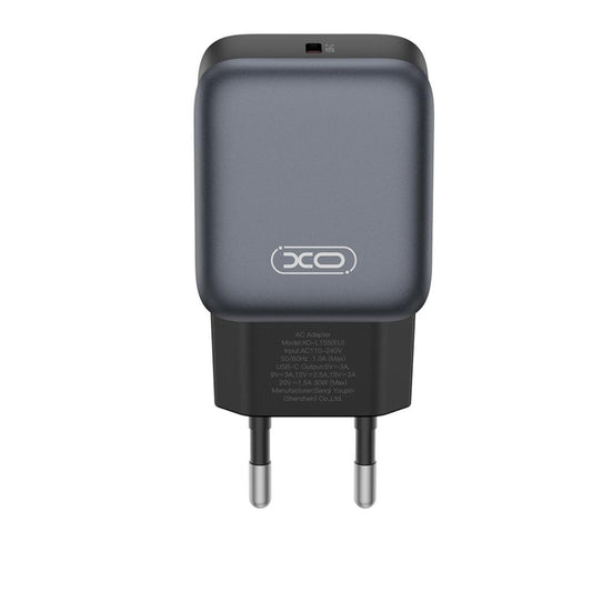 Nettlader med Lightning-kabel XO Design L155, 30W, 3A, 1 x USB-C, Svart