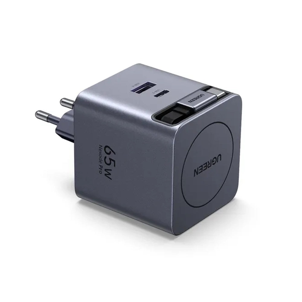 Nettlader med USB-C-kabel UGREEN X615, 65W, 3A, 1 x USB-A - 1 x USB-C, Grå