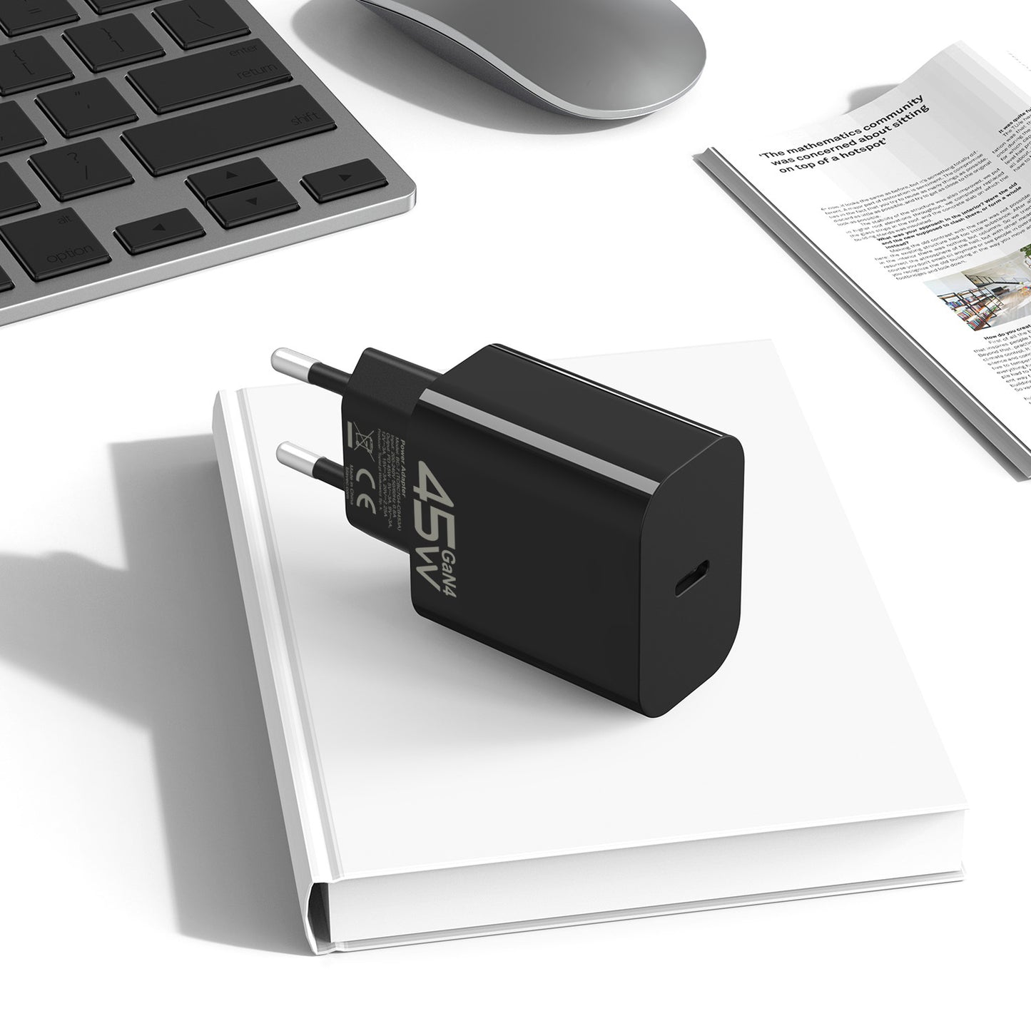 Nettlader med USB-C-kabel Blavec BC-7, 45W, 3A, 1 x USB-C, Svart