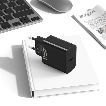 Nettlader med USB-C-kabel Blavec BC-7, 45W, 3A, 1 x USB-C, Svart