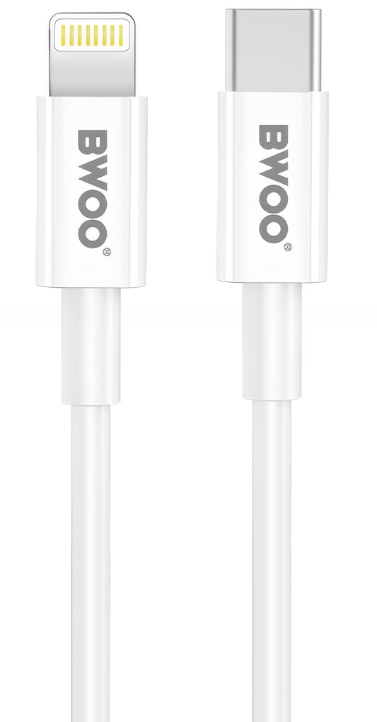Nettlader med Lightning-kabel BWOO CDA159, 20W, 3A, 1 x USB-C, Hvit