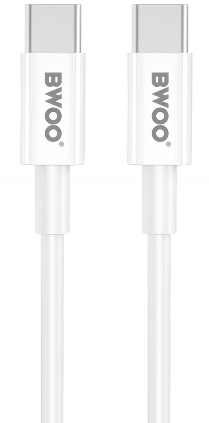 Nettlader med USB-C-kabel BWOO CDA159, 20W, 3A, 1 x USB-C, Hvit
