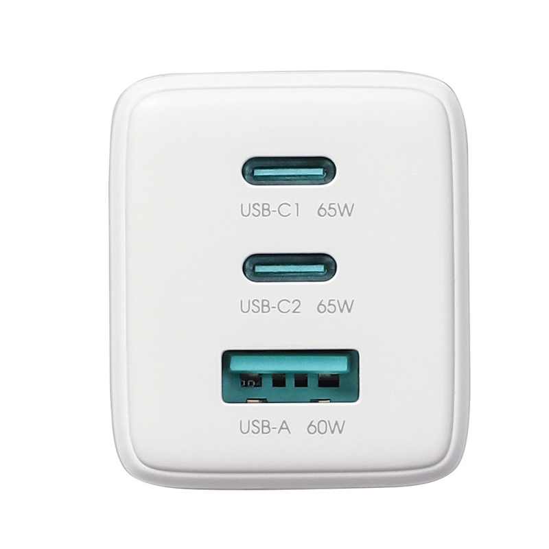 Nettlader med USB-C-kabel Joyroom JR-TG10, 65W, 3.25A, 1 x USB-A - 2 x USB-C, Hvit
