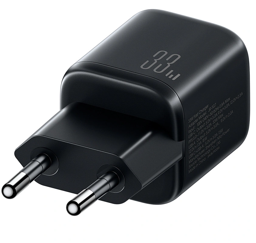 Nettlader med Lightning-kabel Joyroom JR-TG7, 33W, 3A, 1 x USB-A - 1 x USB-C, Svart