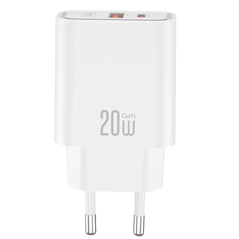 Nettlader med USB-C-kabel XO Design CE40, 20W, 3A, 1 x USB-A - 1 x USB-C, Hvit