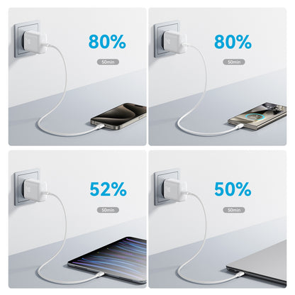 Nettlader med USB-C-kabel Joyroom JR-TCF24, 30W, 3A, 1 x USB-C, Hvit
