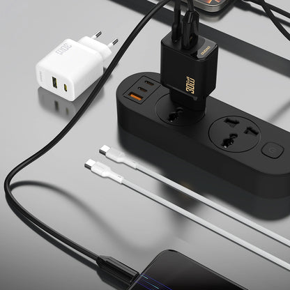 Nettlader med USB-C-kabel Dudao A27TCEU, 30W, 1 x USB-A - 1 x USB-C, Hvit