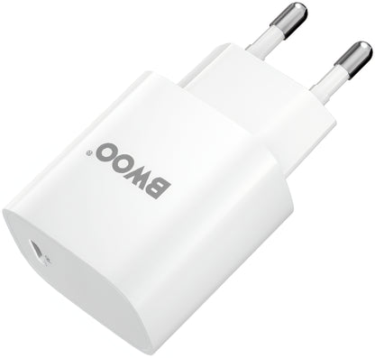 Nettlader med Lightning-kabel BWOO CDA159, 20W, 3A, 1 x USB-C, Hvit