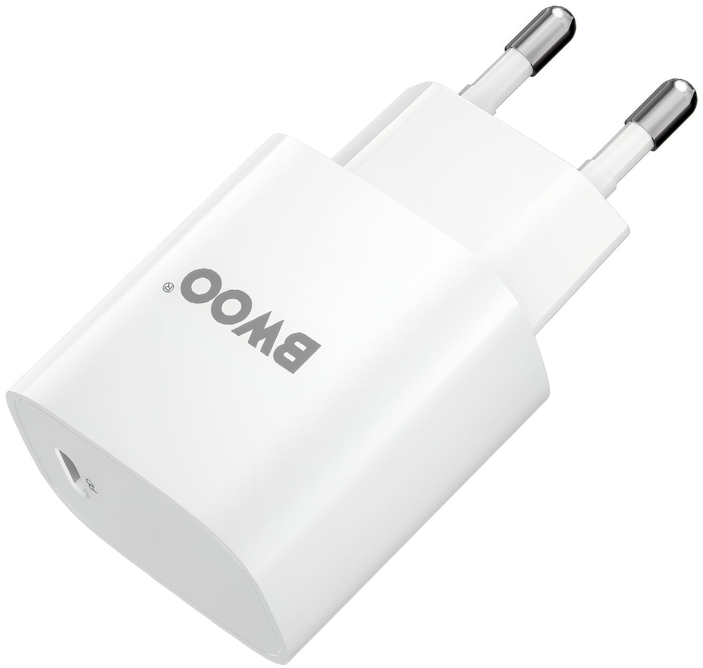 Nettlader med USB-C-kabel BWOO CDA159, 20W, 3A, 1 x USB-C, Hvit