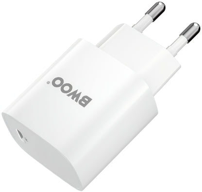 Nettlader med USB-C-kabel BWOO CDA159, 20W, 3A, 1 x USB-C, Hvit