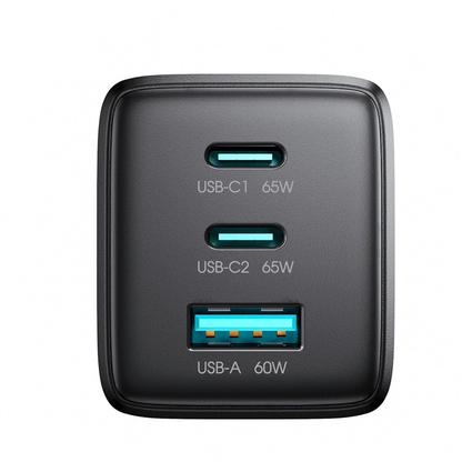 Nettlader med USB-C-kabel Joyroom JR-TG10, 65W, 3,25A, 1 x USB-A - 2 x USB-C, Svart