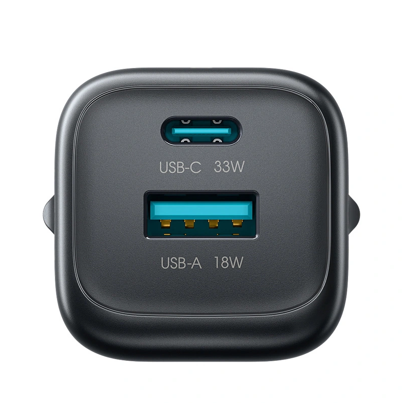 Nettlader med USB-C-kabel Joyroom JR-TG7, 33W, 3A, 1 x USB-A - 1 x USB-C, Svart