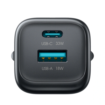 Nettlader med USB-C-kabel Joyroom JR-TG7, 33W, 3A, 1 x USB-A - 1 x USB-C, Svart