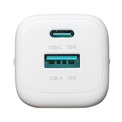 Nettlader med USB-C-kabel Joyroom JR-TG7, 33W, 3A, 1 x USB-A - 1 x USB-C, Hvit