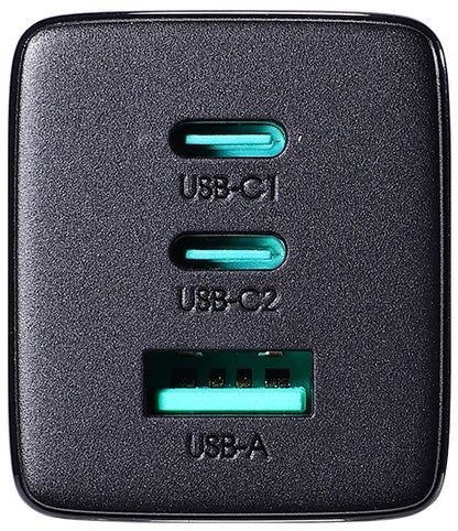 Nettlader med USB-C-kabel Joyroom TCG01, 65W, 3.25A, 1 x USB-A - 2 x USB-C, Svart