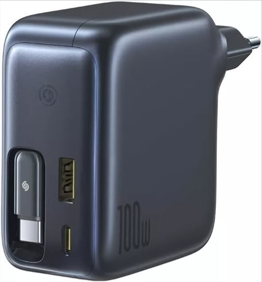 Nettlader med USB-C-kabel Baseus EnerCore CJ11, 100W, 1 x USB-A - 2 x USB-C, Svart E0120M00