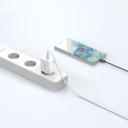 Nettlader med USB-C-kabel Tech-Protect NC20W, 20W, 3A, 1 x USB-C, Hvit