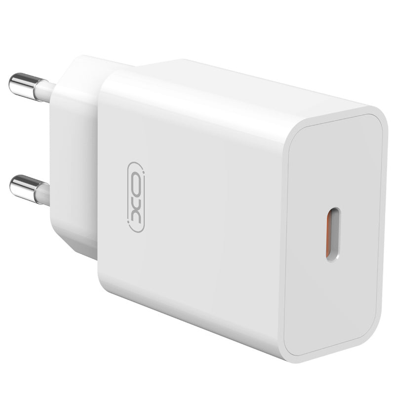 Nettlader med USB-C-kabel XO Design L126, 20W, 3A, 1 x USB-C, Hvit