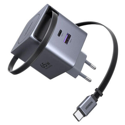 Nettlader med USB-C-kabel UGREEN X615, 65W, 3A, 1 x USB-A - 1 x USB-C, Grå