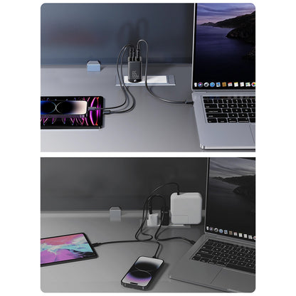 Nettlader med USB-C-kabel Joyroom TCG01, 65W, 3.25A, 1 x USB-A - 2 x USB-C, Svart