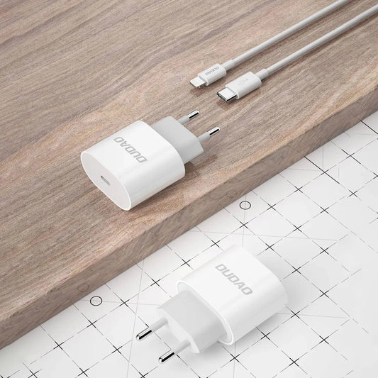 Nettlader med USB-C-kabel Dudao A14EUC, 20W, 3A, 1 x USB-C, Svart