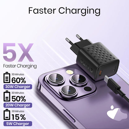 Nettlader med Lightning-kabel Lito LC17L, 30W, 3A, 1 x USB-C, Svart