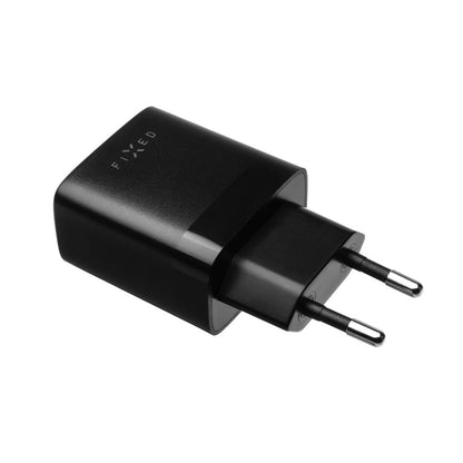 Nettlader med microUSB-kabel Fixed, 17W, 3A, 2 x USB-A, Svart