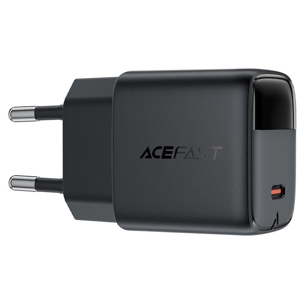 Nettlader med USB-C-kabel Acefast A113 Display, 20W, 3A, 1 x USB-C, Svart