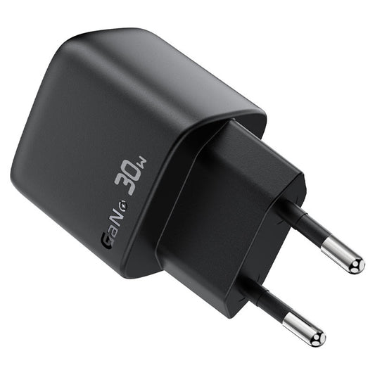 Nettlader med USB-C-kabel Acefast A115 Display, 30W, 3A, 1 x USB-C, Svart