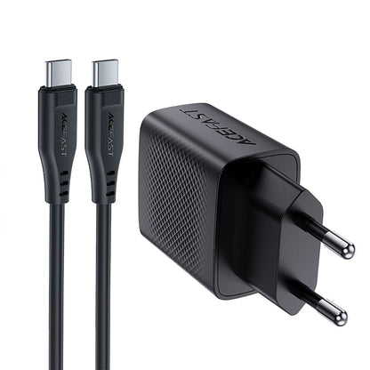 Nettlader med USB-C-kabel Acefast A82, 20W, 3A, 1 x USB-C, Svart
