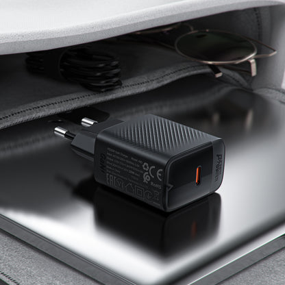 Nettlader med USB-C-kabel Acefast A82, 20W, 3A, 1 x USB-C, Svart