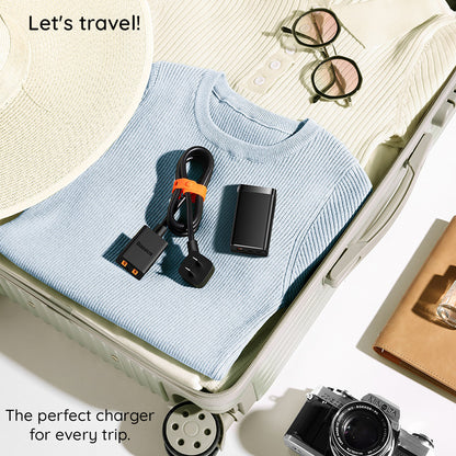 Nettlader med USB-C-kabel Baseus GaN5 Pro, 65W, 3.25A, 1 x USB-A - 2 x USB-C, Svart C0206500