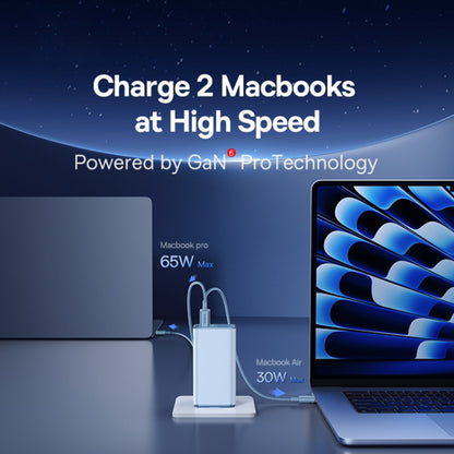 Nettlader med USB-C-kabel Baseus GaN6 Pro, 100W, 3.25A, 2 x USB-A - 2 x USB-C, Blå P10162705312-00