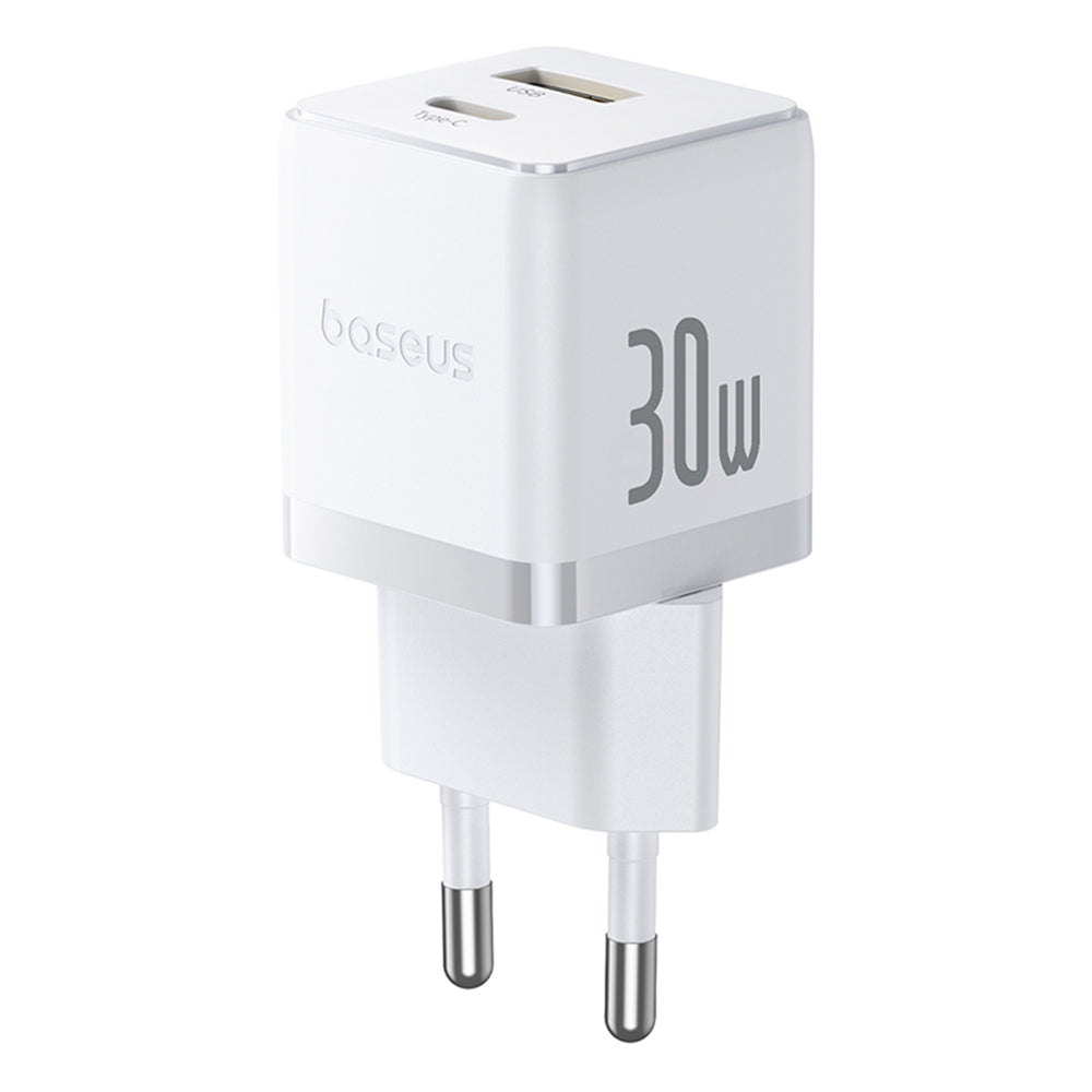 Nettlader med USB-C-kabel Baseus Palm, 30W, 3A, 1 x USB-A - 1 x USB-C, Hvit P1011160A213-01