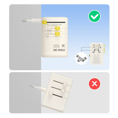 Nettlader med USB-C-kabel Baseus Travel EnerCore CG11, 70W, 2 x stikkontakt - 1 x USB-C - 2 x USB-A, hvit E0307E01