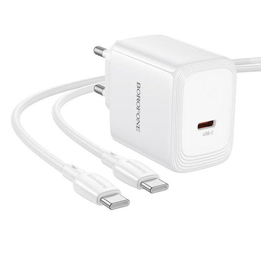 Nettlader med USB-C-kabel Borofone BN33 Fuente, 40W, 1 x USB-C, hvit