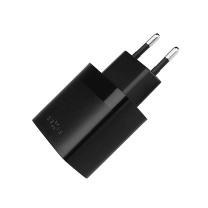 Nettlader med USB-C-kabel Fixed, 17W, 3A, 2 x USB-A, Svart