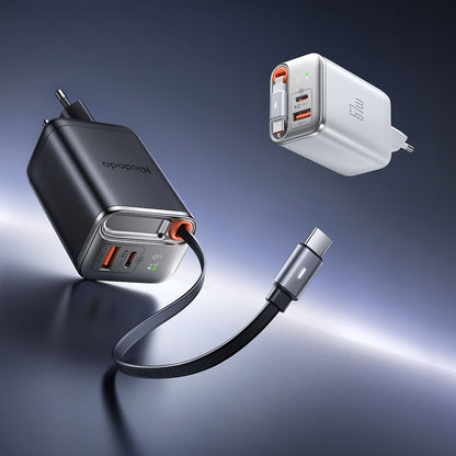Nettlader med USB-C-kabel McDodo CH-4103 FreeGo Display, 67W, 3.35A, 1 x USB-A - 1 x USB-C, Hvit