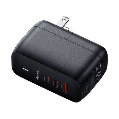 Nettlader med USB-C-kabel McDodo CH-8442 Mecha Travel, 65W, 5A, 1 x USB-A - 2 x USB-C, Svart