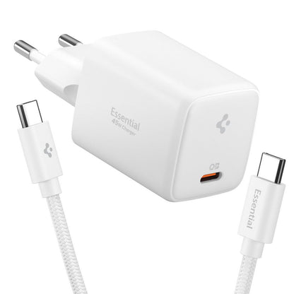 Nettlader med USB-C-kabel Spigen EE451EU Essential, 45W, 3A, 1 x USB-C, Hvit ACH09473