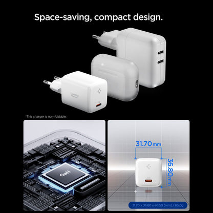 Nettlader med USB-C-kabel Spigen EE451EU Essential, 45W, 3A, 1 x USB-C, Hvit ACH09473
