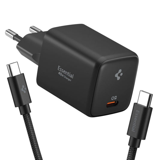 Nettlader med USB-C-kabel Spigen EE451EU Essential, 45W, 3A, 1 x USB-C, Svart ACH09474