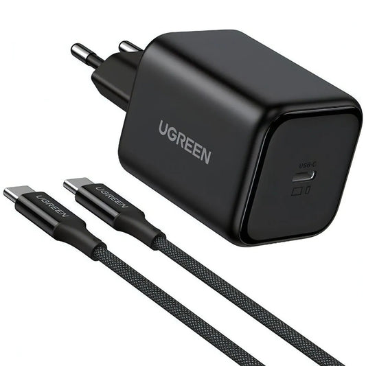 Nettlader med USB-C-kabel UGREEN X524 (65054), 45W, 3A, 1 x USB-C, svart